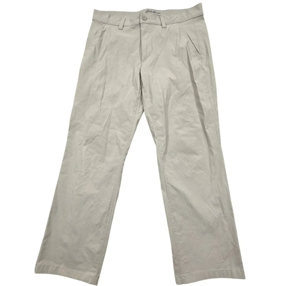 Eddie Bauer Horizon Guide Chino Pants Khaki Tan Nylon Stretch Mens 34x30‎